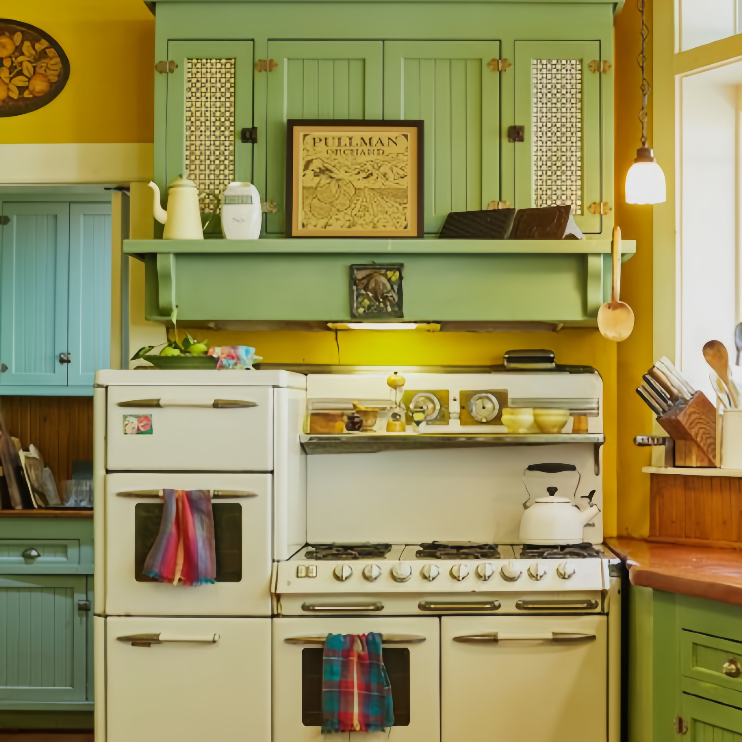 vintage kitchen design warm light