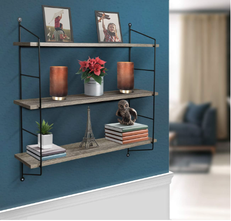 wall shelf about metal frame