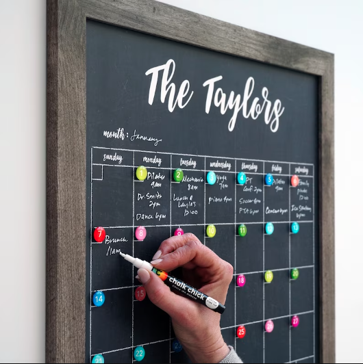 Personalized Dry Erase Framed Monthly Calendars