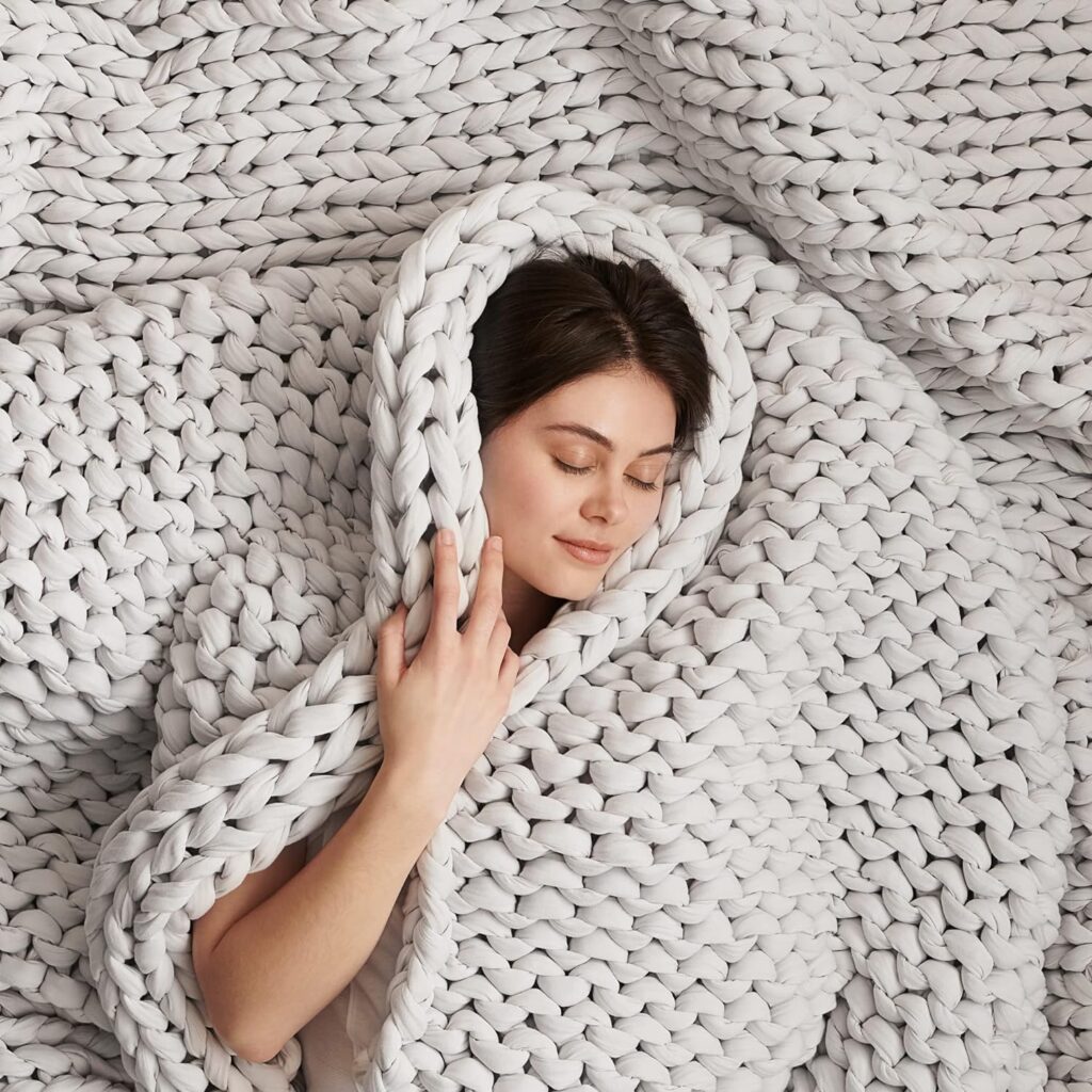 Bearaby weighted cotton blanket