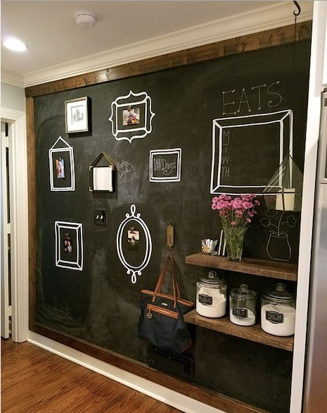 Artistic chalkboard wall