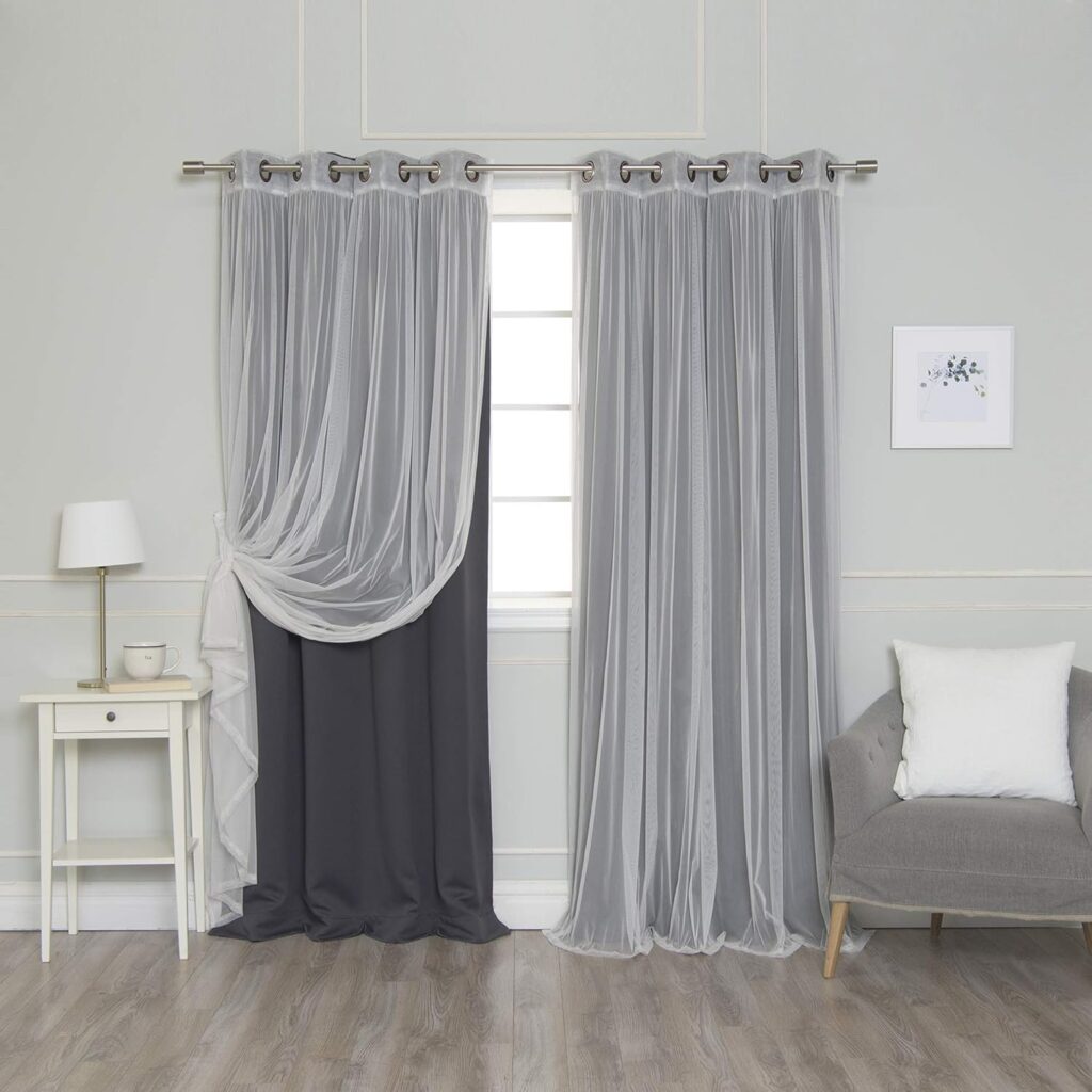 Best Home Fashion UMIXM Wide Tule & Blackout Curtains