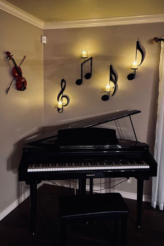 Music equipment on the walls