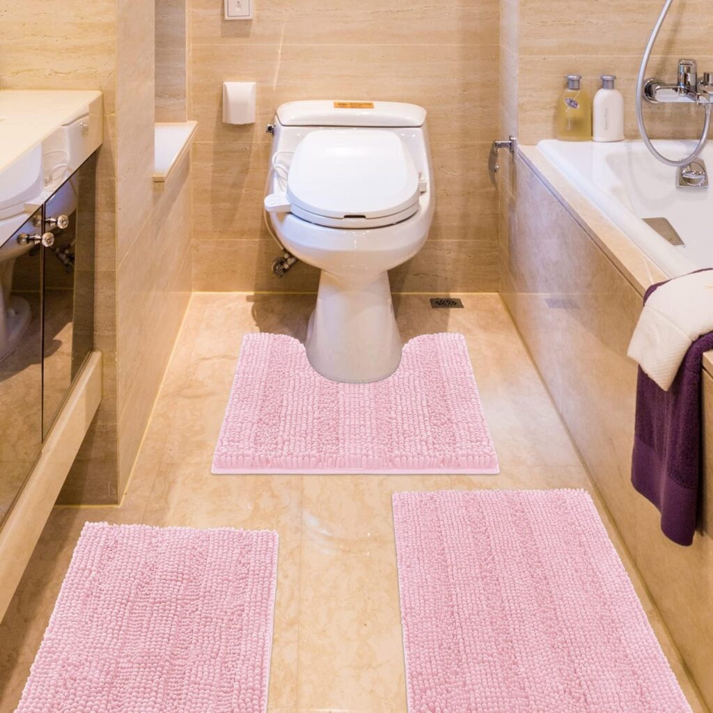 pink bathroom rug