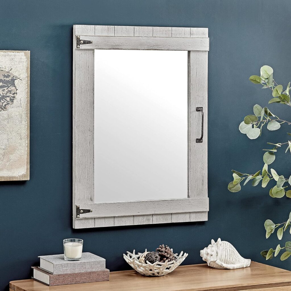 FirsTime & Co. Gray Weathered Barn Door Wall Mirror