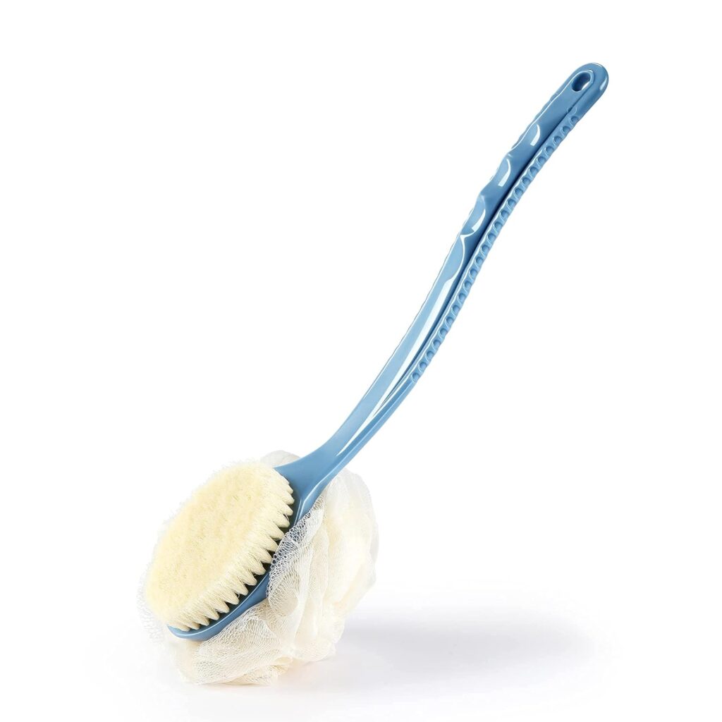 Shower Body Brush with Bristles and Loofah